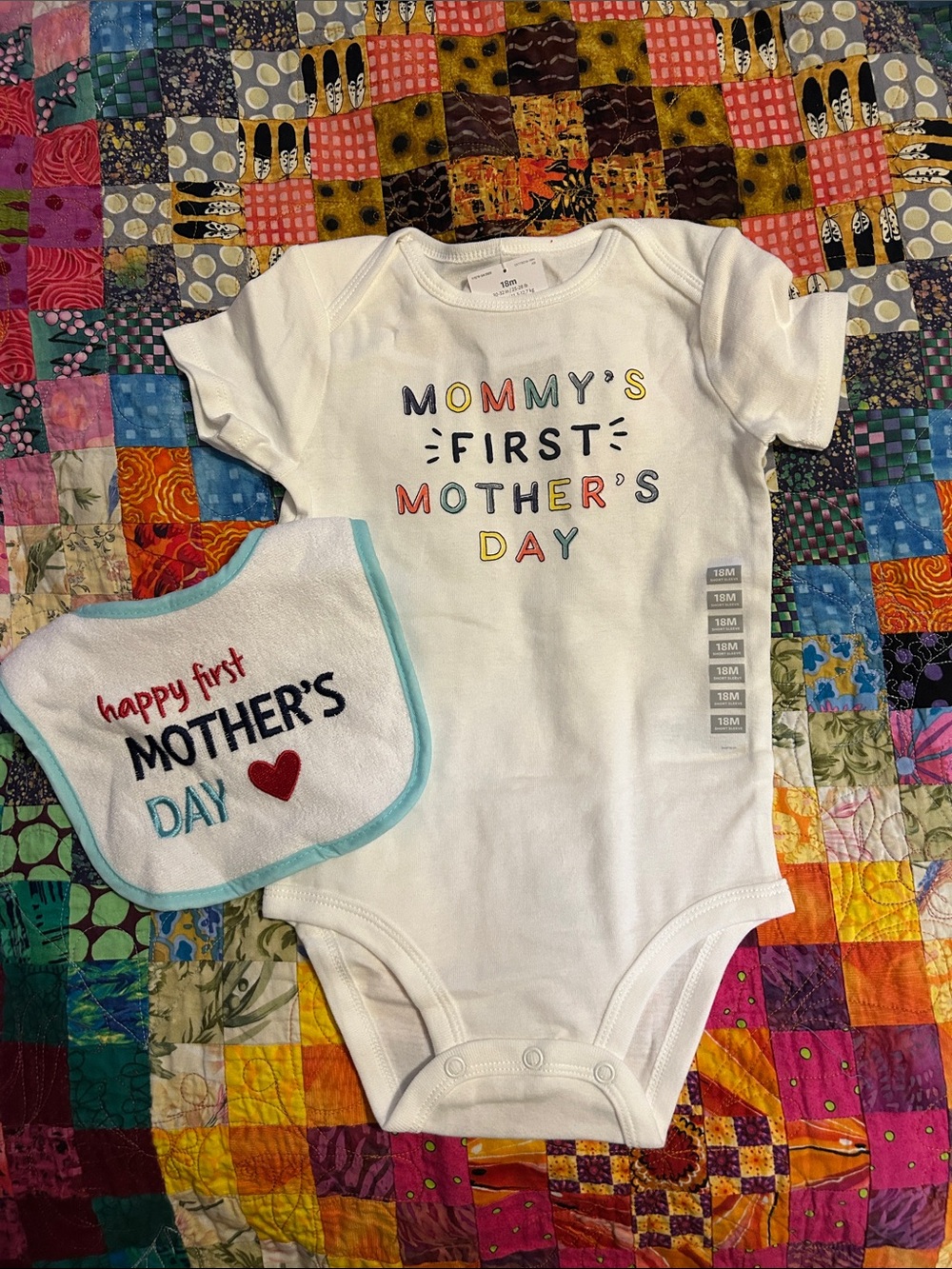 Mommy's First Mother's Day onesie and bib